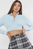 Sherpa Zip-Up Cropped Sweatshirt