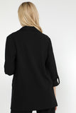 Open Front Roll-Tab Sleeve Blazer