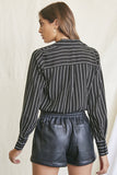 Striped Surplice Crop Top