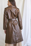 Faux Leather Trench Coat