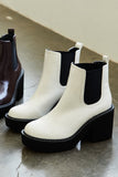 Faux Patent Leather Chelsea Boots